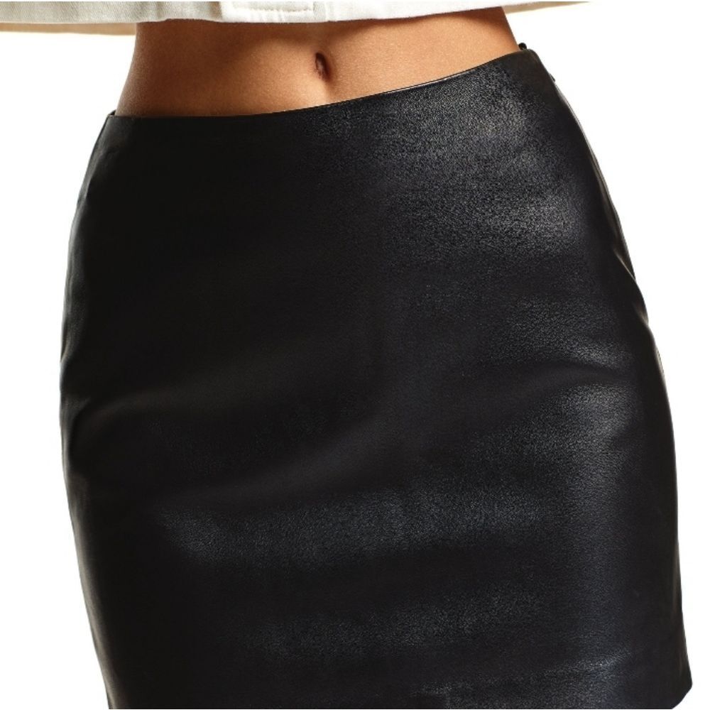JLC New York mini leather skirt vintage